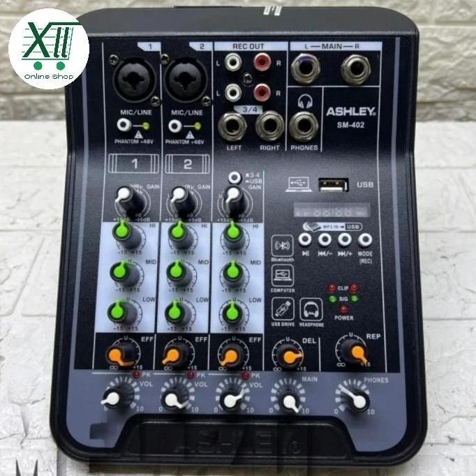 ASHLEY SM~402 MiNi MiXER AUDiO ORiGiNAL MiXER 4 CHANNEL ( 2 MONO + 1 STEREO )