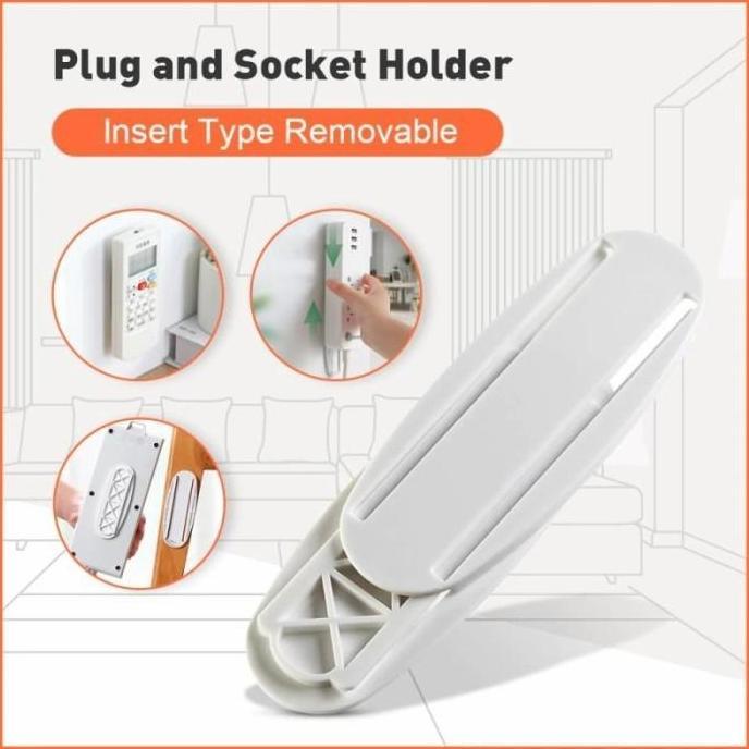 AKSULUTI ISI 3 PCS adhesive socket mount Plug Socket Holder Papan Stop Kontak