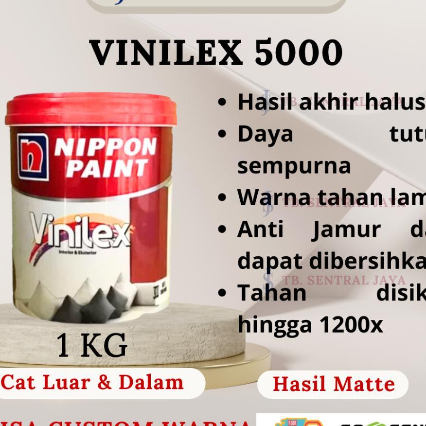 (Non Cod)Vinilex 5000 1Kg Nippon Paint/Cat Tembok 1Kg/Cat Tembok Nippon Paint/Cat Tembok Dalam & Lua