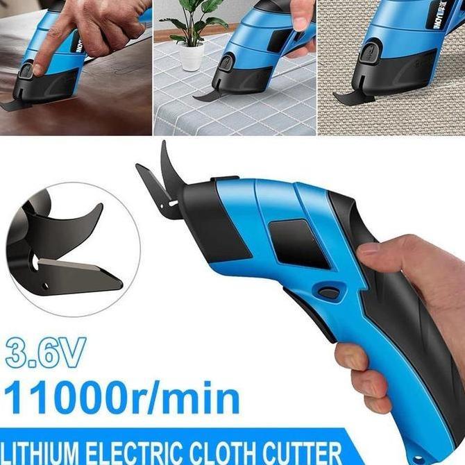 SUBANIKH Handheld Pemotong Kain Elektrik 3.6V/2000mAh Gunting Elektrik Pemotong Kain Rechargeable Po