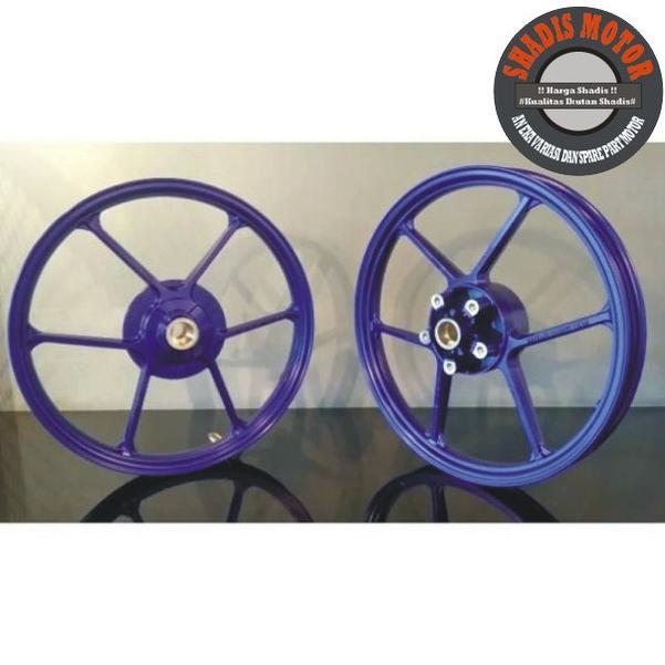 Velg Bintang BRT Chemco Ukuran 160/185 Ring 17 Warna Biru Motor Jupiter Z Velg Bintang Palang 6