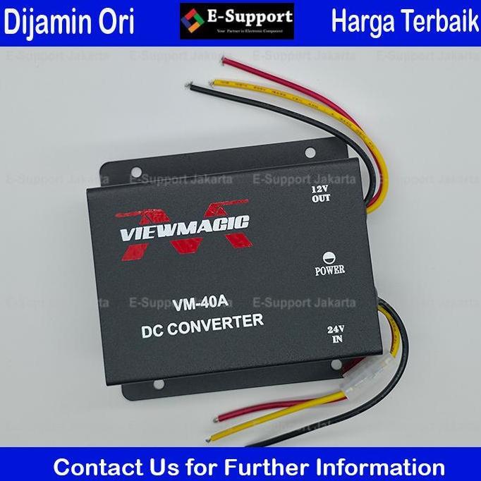 Viewmagic Konverter Step Down 24V - 12V 40A VR-40A DC Converter untuk BUS TRUCK MOBIL Kualitas Tingg