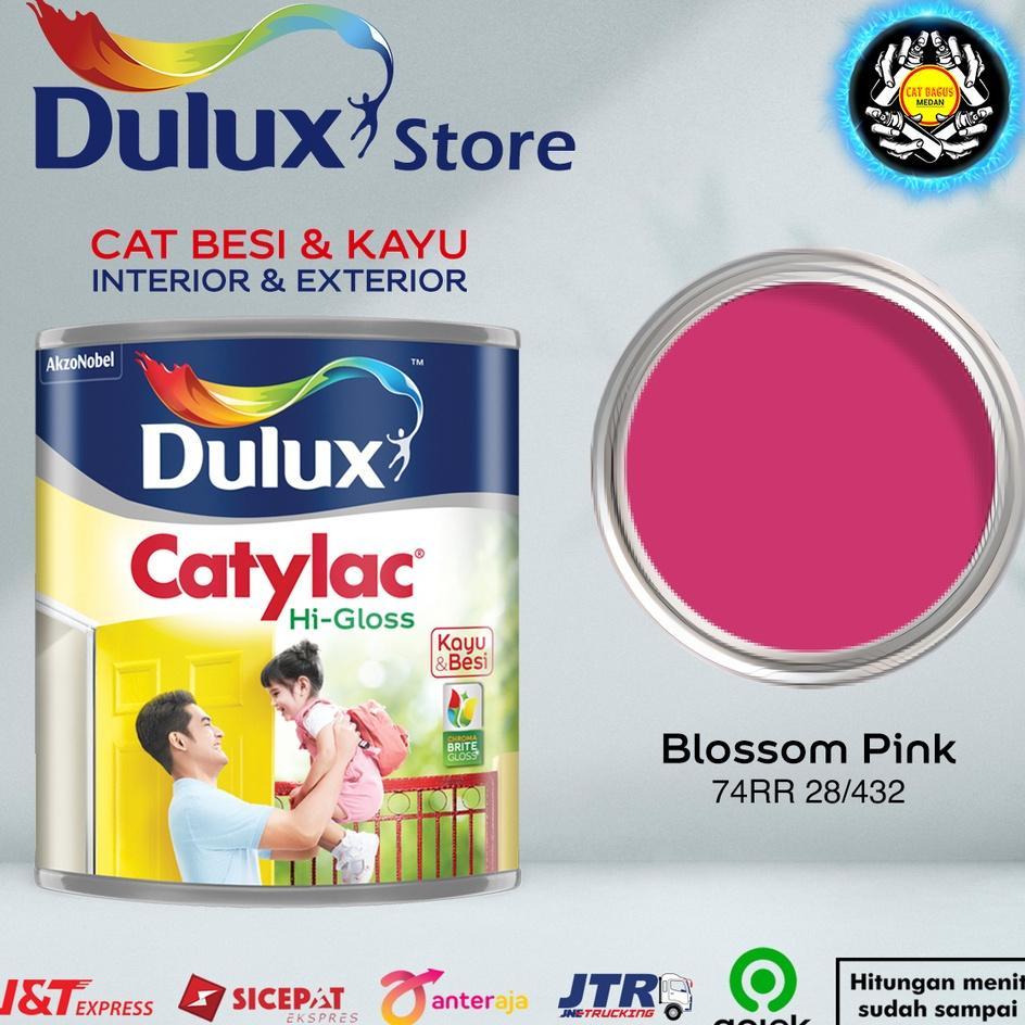 Cat Minyak Cat Kayu Dan Besi Dulux Catylac Hi-Gloss 1 Kg Warna Blossom Pink 74Rr 28/432 Pink Tua Mag