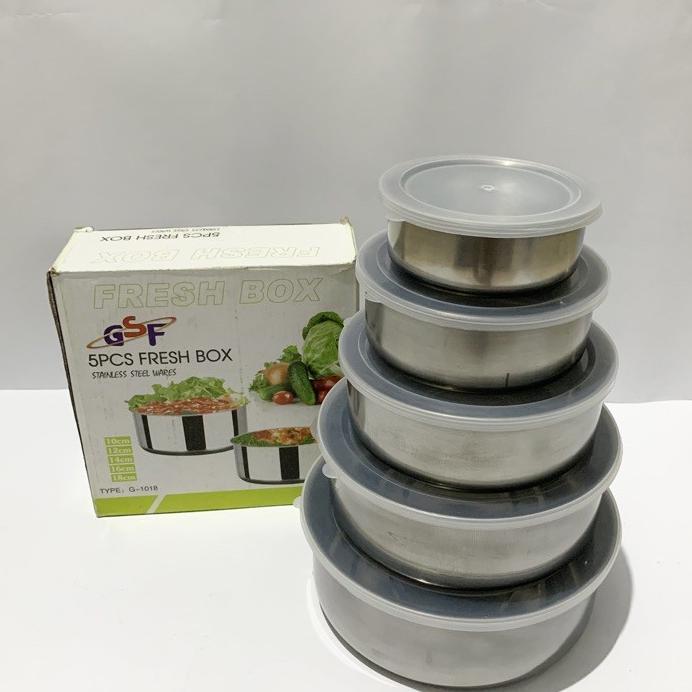 Fresh Box Mangkok Set Stainless Steel 5 Pcs Gsf