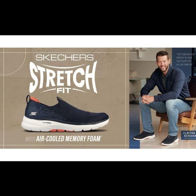 Sepatu Slip On Pria Skechers Go Walk 6 Hyper Pillars Orinal