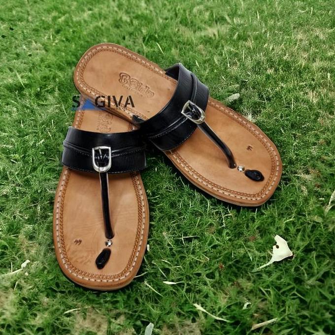 Sandal Pria Kulit Tarumpah Jajaka Lebar Jumbo