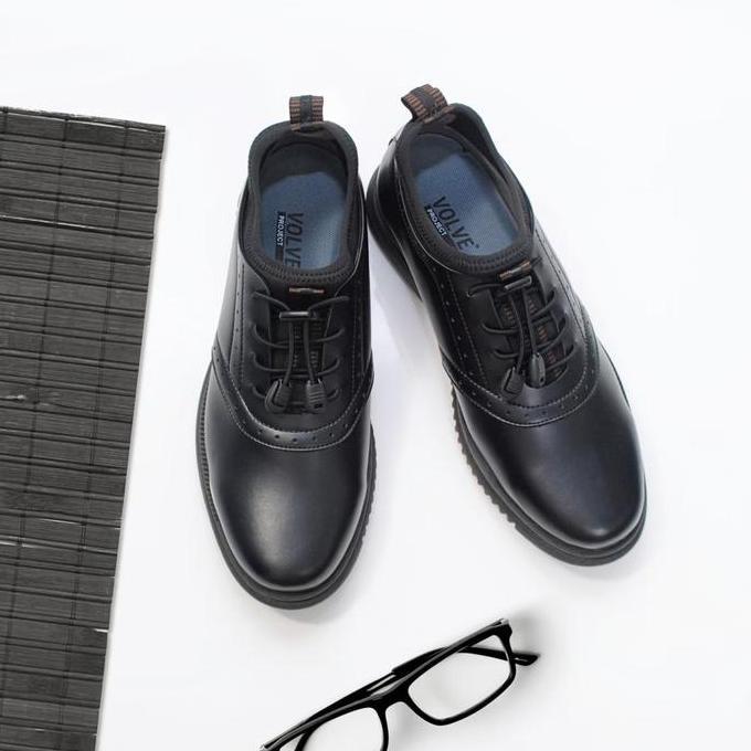 Sepatu Pria Casual Slip On Volve ORCA BLACK Orinal