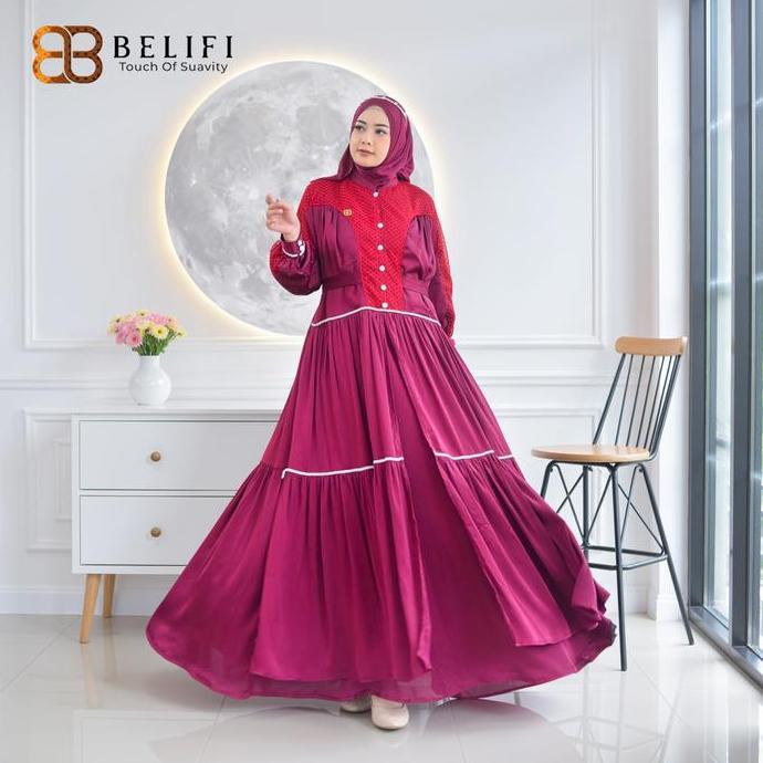 Clearance Sale - Gamis Kondangan Mewah Miray Series Elegan Rose Organza dan Brukat Mewah