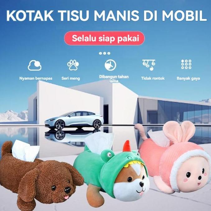 Kotak Tisu Boneka Tempat Tisu Mobil Mainan Boneka Kotak Sandaran Tangan Kartun Lucu Mobil Tempat Tis