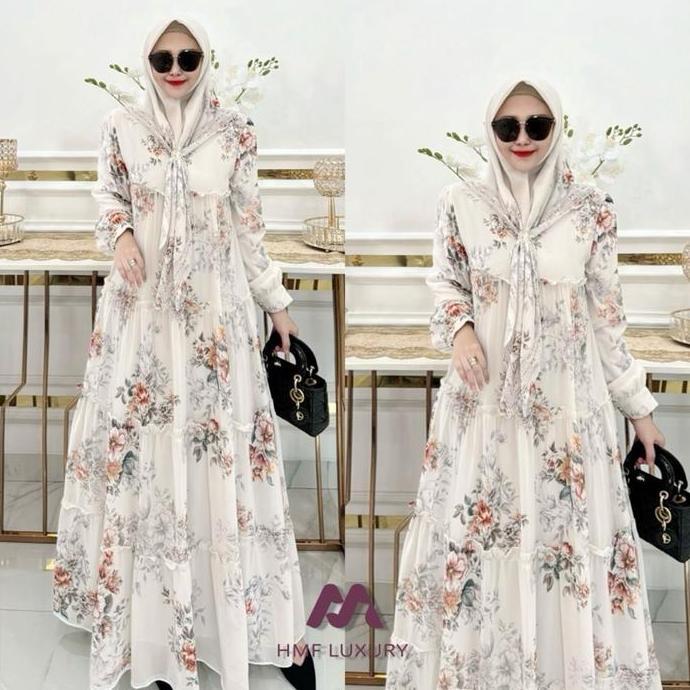 HMF luxury rubina dress set hijab - HMF luxury rubina - rubina dress set hijab
