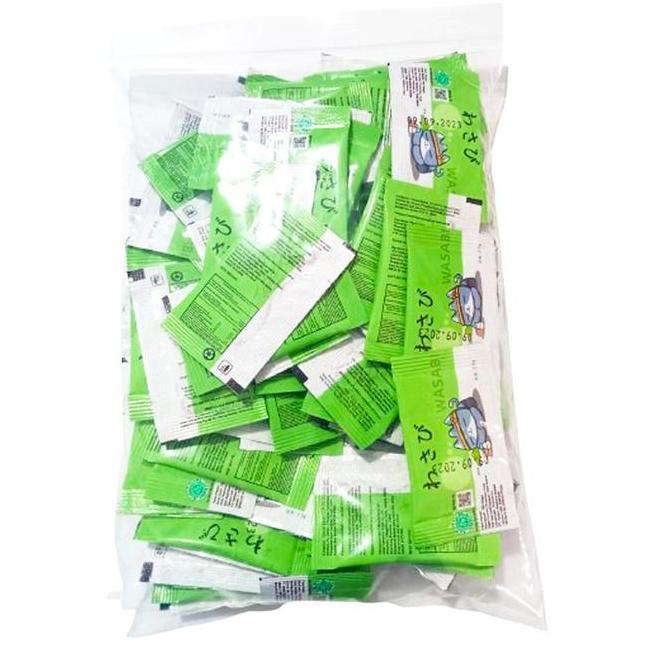 Pbb Mazuma Wasabi Paste Neri Wasabi 25Gr 100Pcs Wasabi Sachet Jepang Wasabi Sushi Sashimi Saus Wasab