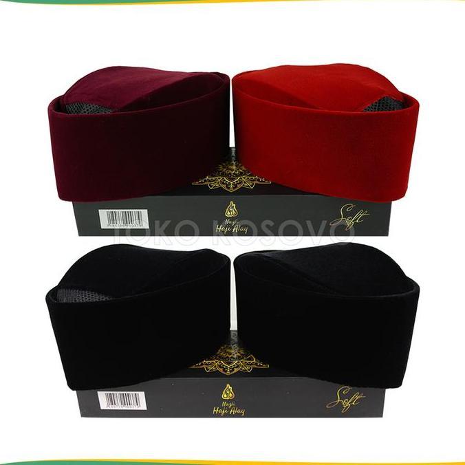 Songkok SUSUN HAJI ALAY Tinggi 7  8 9 10 NON AC, AC Peci Sholat Bludru Ukuran Anak Laki Pria Warna H