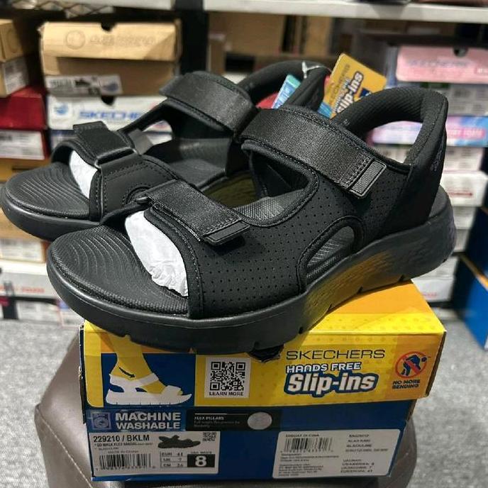 SANDAL PRIA SKECHERS GO WALK FLEX EASY ENTRY (229210 BKLM)