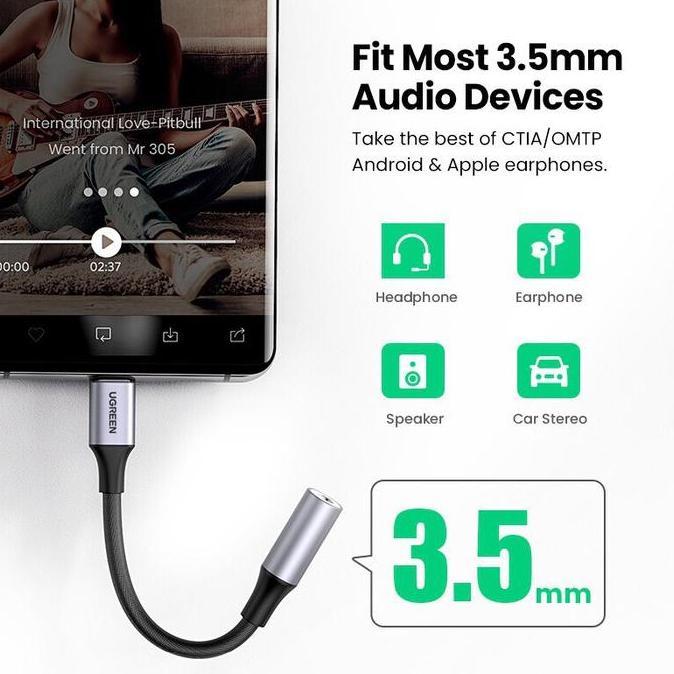 Nect- Ugreen Converter Splitter Dac Type C Ke Jack 3.5Mm+Type C Charging Audio