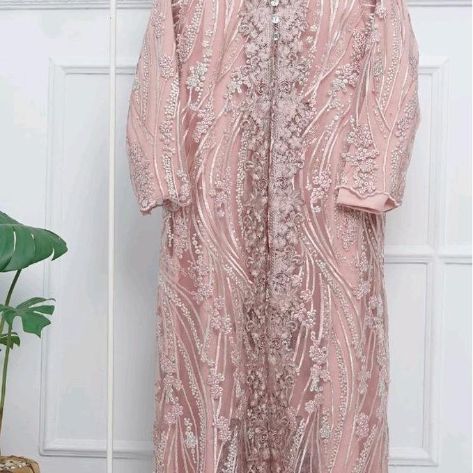 best seller quality gaun pesta mewah - (( FREE hijab )) gamis outer lepas pasang - gamis Payet butik