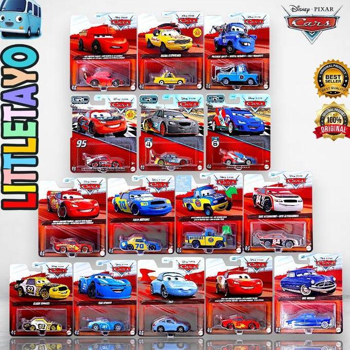 Disney Pixar Cars Mix Bebas Pilih Lightning McQueen President Mater Doc Hudson Sally Original Mattel