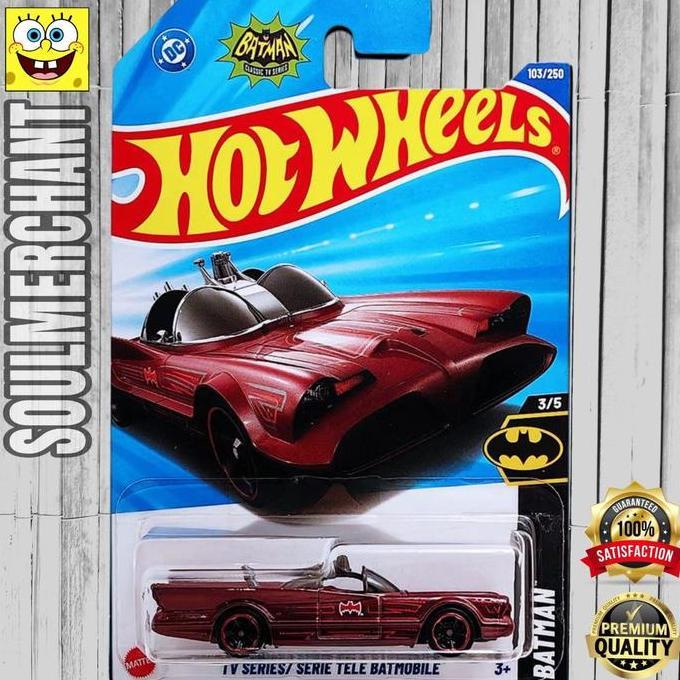 Hot Wheels Batman TV Series Batmobile Merah - Diecast Mobil Batman New