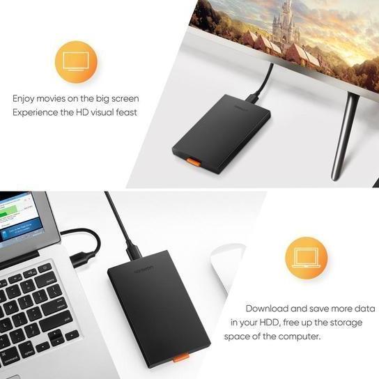 UGREEN Hard Drive Enclosure 2.5" USB-A 3.0 HDD SATA Adapter USB 3.0