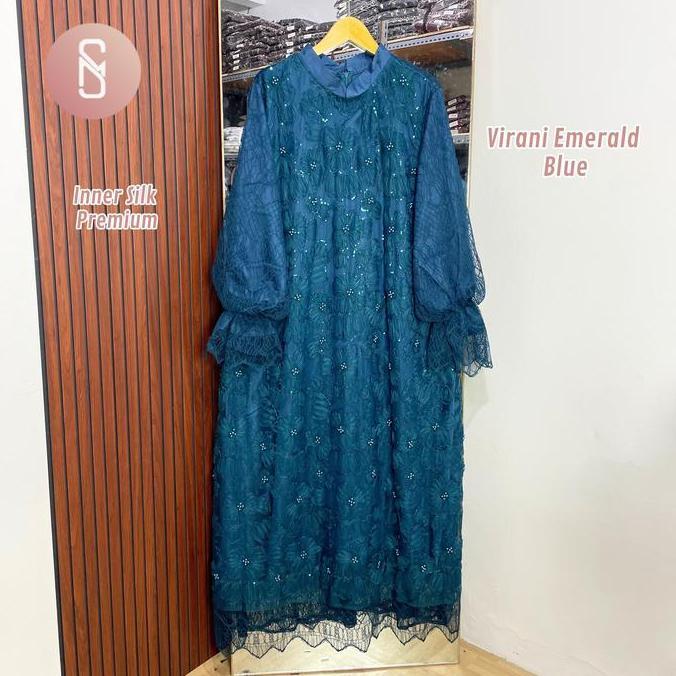 Myshawl Virani Dress Dayana Gamis Jumbo Brukat Motif Muslim Kasual Kondangan Wisuda Kekinian BSize B