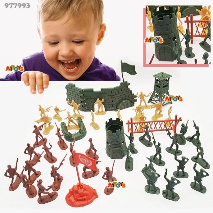Mainan tentara plastik mainan tentara merayap mainan militer miniatur tentara mainan barak tentara m