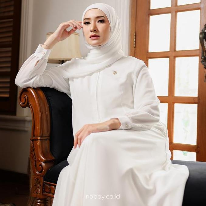 Nobby Nilam Dress Gamis Muslim Wanita Bahan Soft Muji Busui Wudhu Friendly