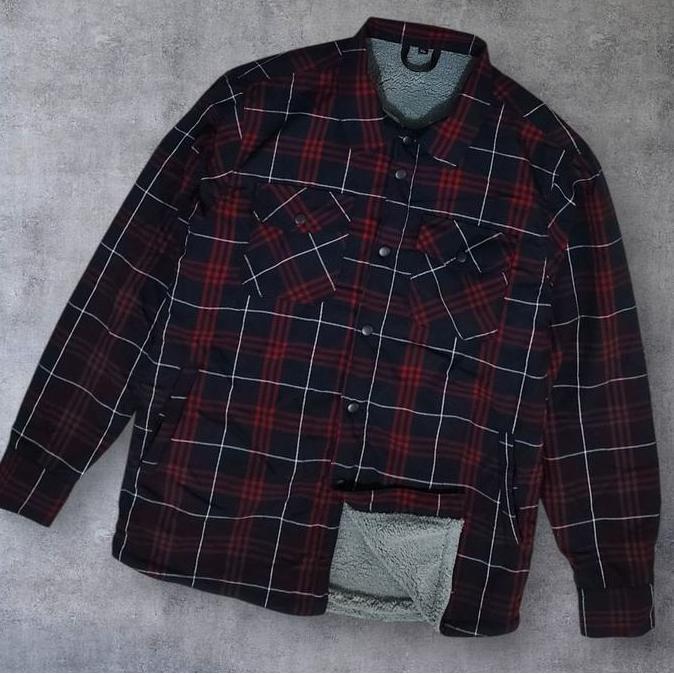 Kemeja Jaket serva wool flanel tebal Katun
