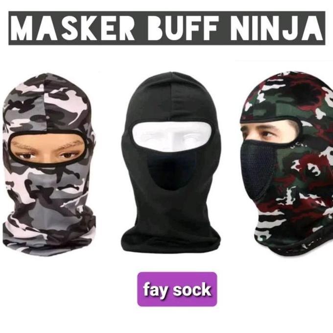 ahissalamahtiga - 12 pcs masker buff ninja/masker ninja/masker buff full face