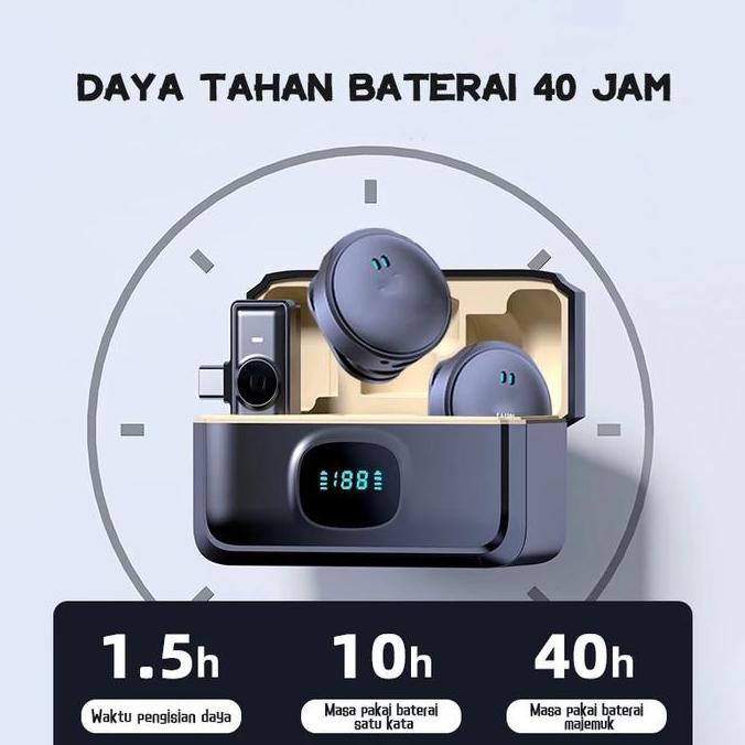 Vocale- Mikrofon Nirkabel Lavalier Mic Portabel Audio Video Pembuatan Rekaman Wireless Microphone Cl