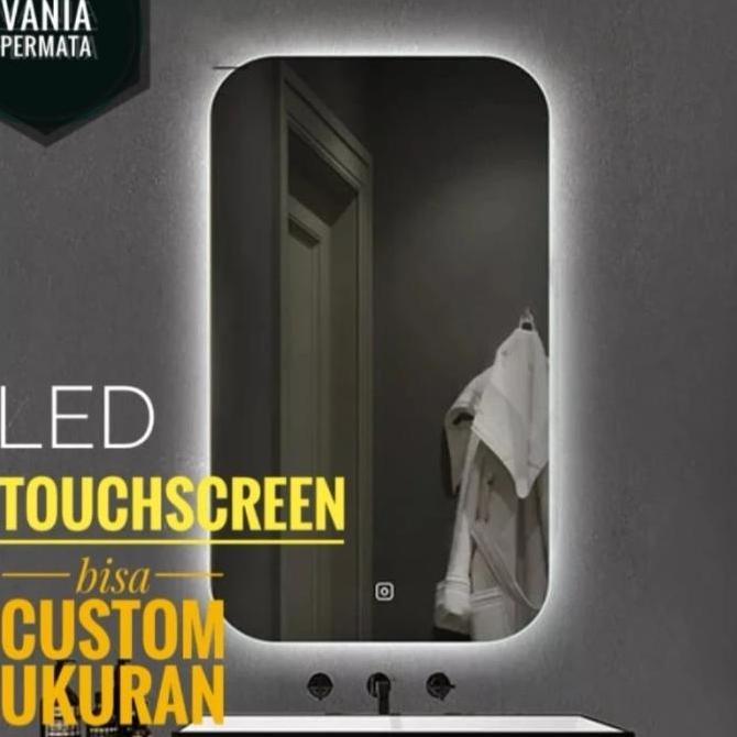 Cermin Dinding Wastafel Kamar Mandi Led Touch Screen Cermin Make Up