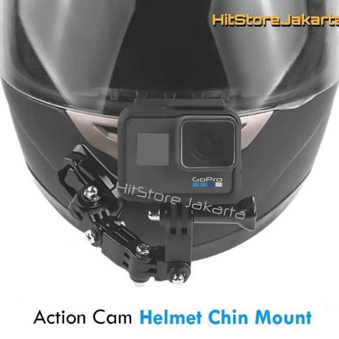 MOUNTING HELM HELMET CHIN MOUNT GOPRO YI ACTION CAM HELM CURVED MOUNT READY STOCK
