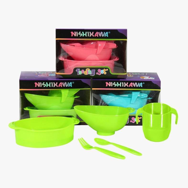 Ready stok Nishikawa Feeding Set NS 89002 / Set Alat Makan Bayi / Set Piring Makan Bayi / Set Mangku