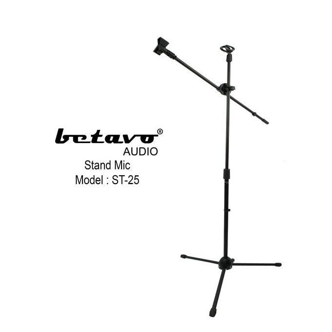 Vocale- Professional Stand Mic Betavo Audio St-25 | Kaki Ta | Mic Holder & Holder Jepit Mic | Besi