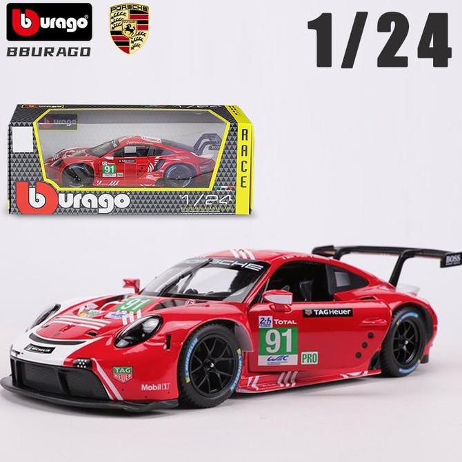 Bburago 1:24 Porsche 911 RSR LM 2020 Lamborghini Racing Vehicle Alloy Diecast Car Model Adult Collec
