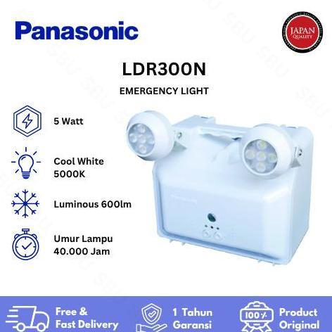 Promo Panasonic Ldr300N Lampu Darurat Led 5 Watt Cool White 5000K 600 Lm Auto Cut-Off Charging Compa
