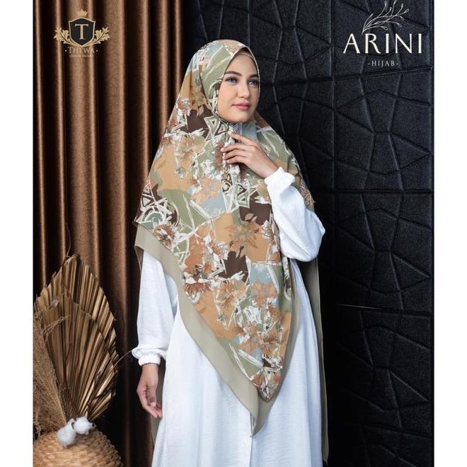 Jilbab Khimar Arini Motif Thewa Layer Syari Ceruty Muslim Soft Doll