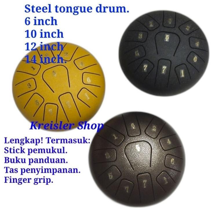 Tongue Drum 6 inch 11 nada Handpan atau lidah drum besi Steel Hand Pan