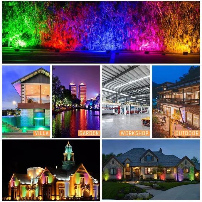 BEBAS ONGKIR - Lampu Sorot LED RGB Tipe SMD 50 Watt 220V Floodlight Slim Waterproof Outdoor Indoor
