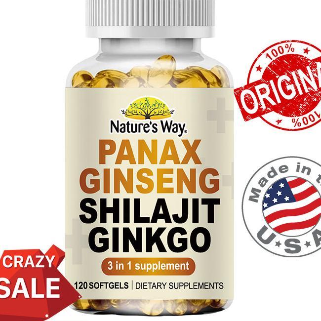 Panax Ginseng Kapsul With Shilajit, Dan Ginkgo Untuk Vitalitas, Stamina, Dan Kesehatan Otak Meningka