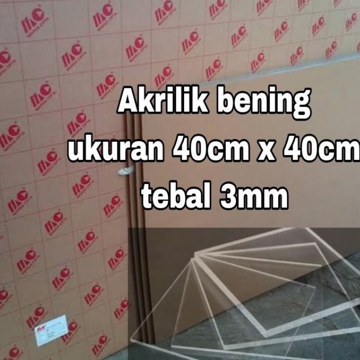 Akrilik Bening 3Mm 40X40/Akrilik Lembaran/ Marga Cipta