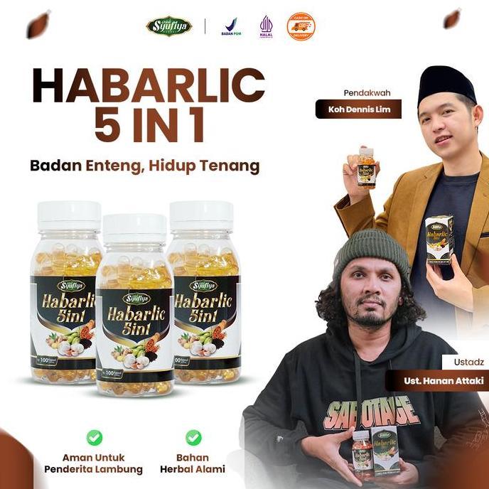Paket Hemat 3 Botol Habarlic Kapsul Herbal Habbatussauda | Garlic/Bawang Putih - Propolis - Minyak Z