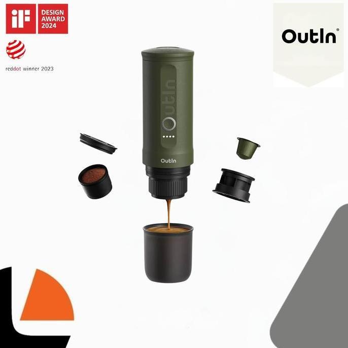 NEW OUTIN NANO PORTABLE ELECTRIC ESPRESSO MACHINE TRAVEL COFFEE MAKER SELF HEATING USB C 2-IN-1 BREW