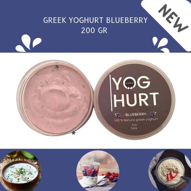 Latte- Greek Yoghurt Blueberry/Bluberi 200 Gr / Homemade Greek Yoghurt
