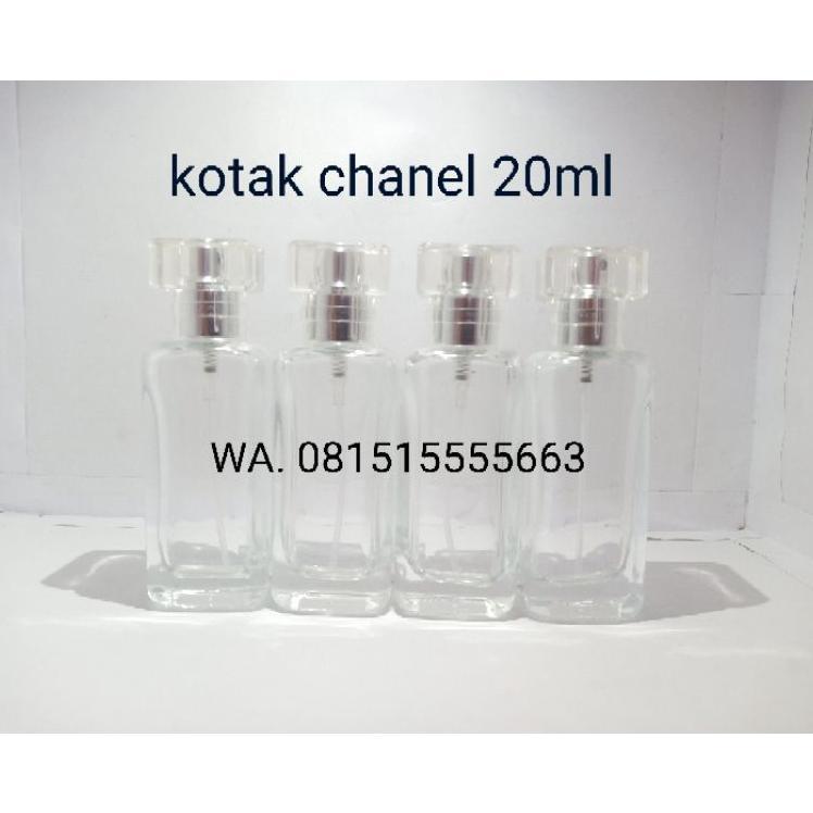 Botol Kotak Chanel 20Ml Kaca 1 Lusin