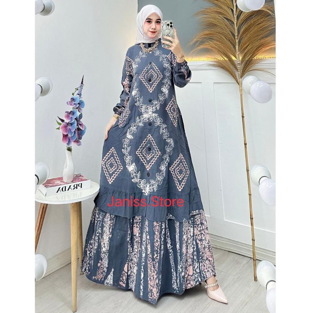 PREMIUM GAMIS TWILL RAYON SUPER ADEM GAMIS RAYON TWILL JUMBO MEWAH ELEGAN MODEL REMPEL SUSUN