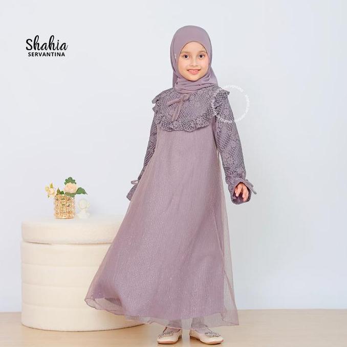 NEW SHAHIA SERVANTINA - LABRINA DRESS COUPLE GAMIS ANAK PEREMPUAN BAJU BUNGA MUSLIM ORI