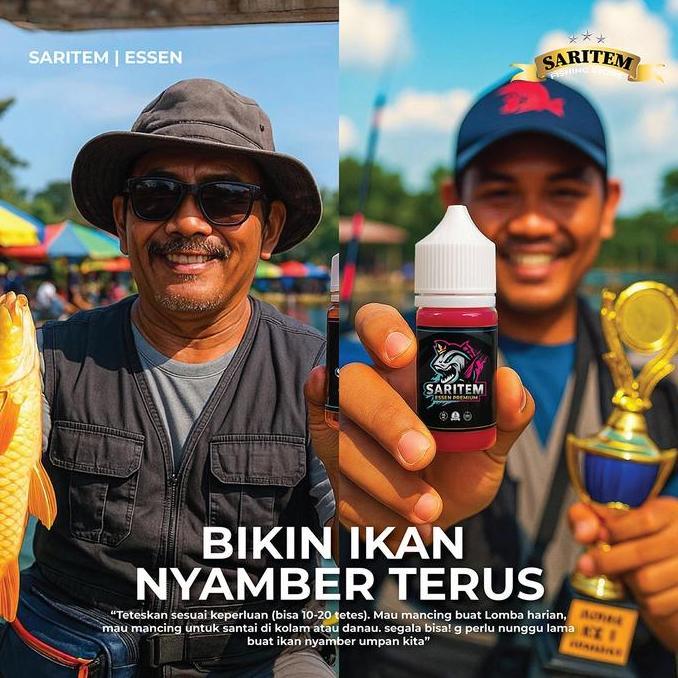 Pesce- Paket Bundling Essen Ikan Champion X Essen 15 Ml Umpan Ikan Air Tar Makanin Pancing Galatama 
