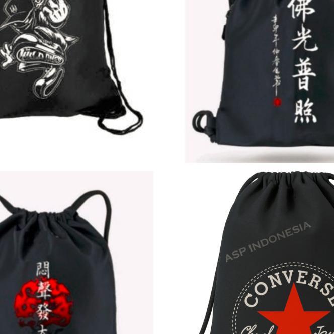 Lqx-Terbaru-Tas Serut Pria Wanita Unisex Model Polos Hitam Original Tas