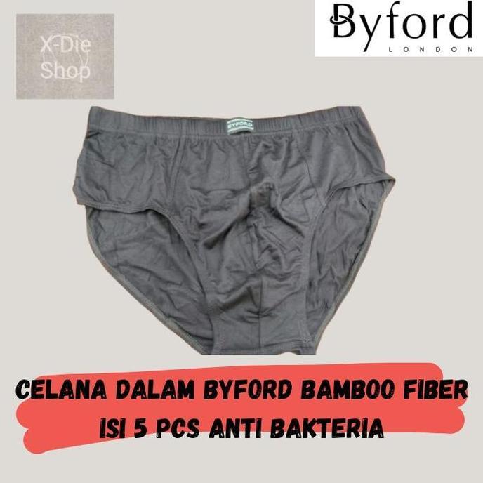 Promo Celana Dalam Pria Byford Brief Isi 5 Pcs Bahan Bamboo Anti Bakteria 01