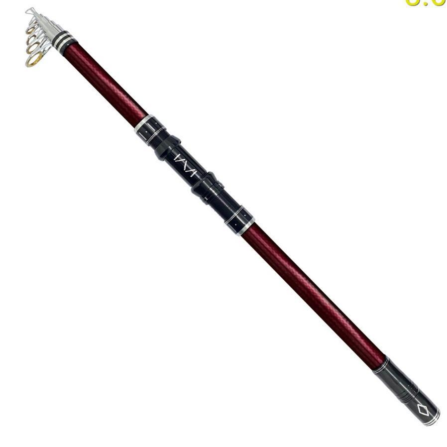 Aquapro Joran Laut Carbon Telescopic Merah Metal Reel Set Joran Pancing Portable Fleksibel Dan Kuat
