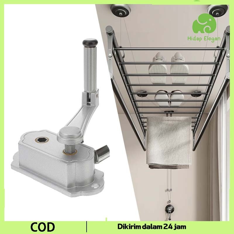 [Cod]Jemuran Engkol  Lifting Sparepart Manual Engkol Jemuran Baju Engkolan Jemuran Handle Katrol Rod